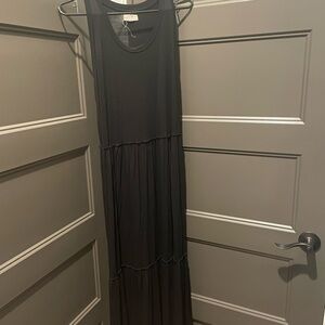Cupio Black Sleeveless Crew Neck Maxi Sundress